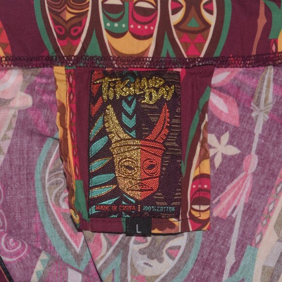 TikiLand Day 2023 Spirit of Tiki Aloha Retro 50s 60s Print Flare Skirt Pockets L - Picture 4 of 8
